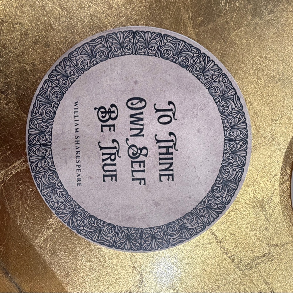 Decorative Coaster Set with Holder with Shakespeare quotes - Picture 7 of 8